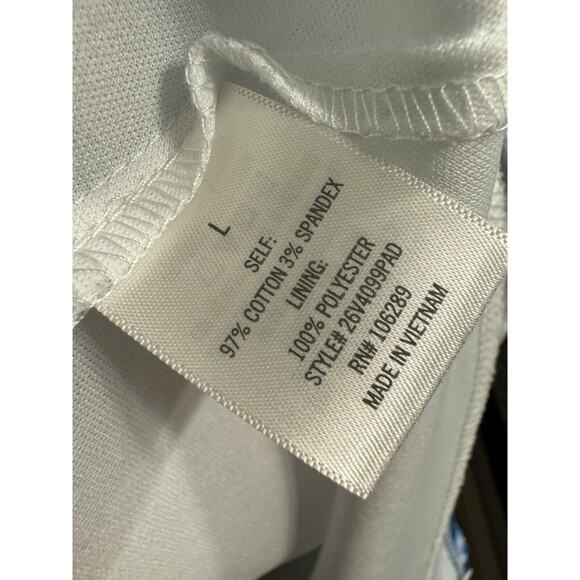 Jun And Ivy Dress Large Toile Cottage Core Coastal Blue Floral White Classic - Picture 8 of 8